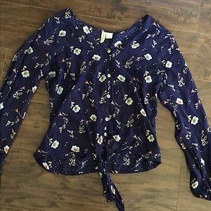 Blue floral blouse